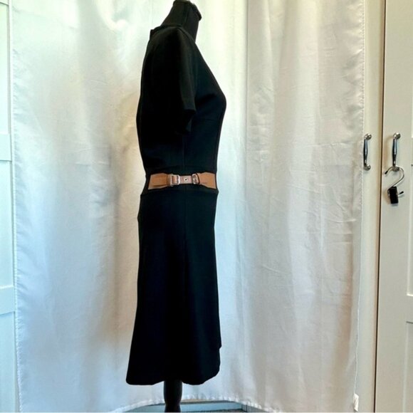 Ellen Tracy Black Belted Short Sleeve Fit & Flare Dress Sz S NWOT - Picture 3 of 15